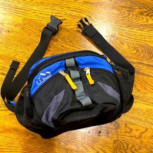 L.L. Bean XLarge adjustable large Fanny pack lumbar fannypack blue black